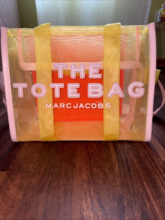 Marc Jacobs Handbags - Marc Jacobs Transparent Tote with Yellow Straps and Pink Trim